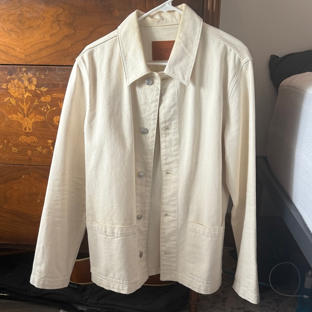 Sandro White Denim Jacket